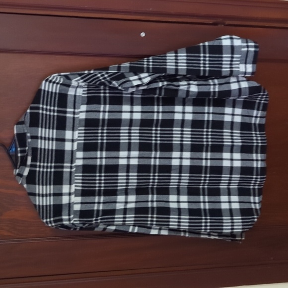 Zach's Girlfriend New York Black & White Plaid Button Down Shirt Size Medium - Picture 6 of 7